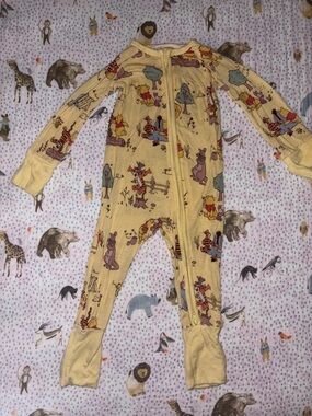 Little Sleepies Yellow Winnie the Pooh Zip Footed One-Piece